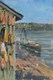 Thurston Lobster Buoys, oil on panel, 6" x 9" Thurston Lobster Buoys, oil on panel, 6" x 9"