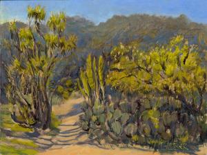 Wrigley Garden, oil on linen, 9" x 12"